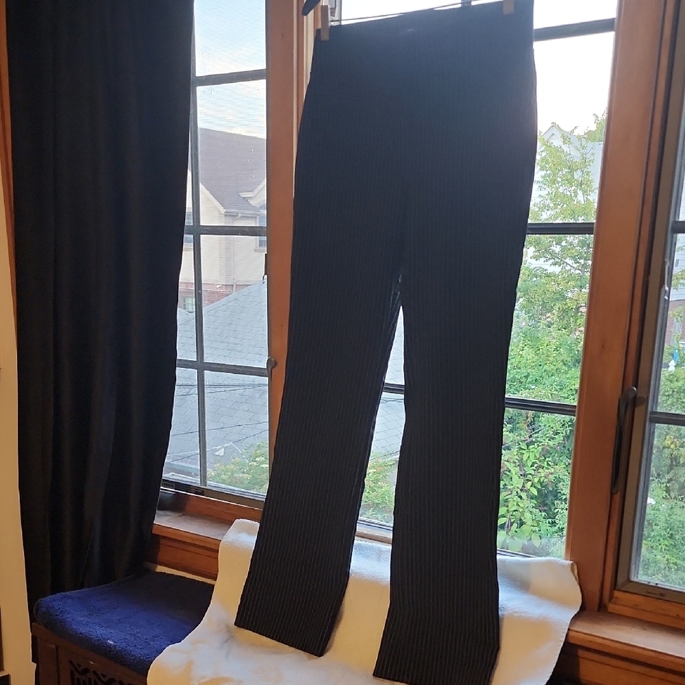 Elegant Black Pinstripe Trousers